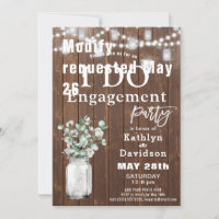 Elegant Eucalyptus Mason Jar I DO Engagement Party