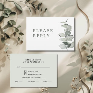 Elegant Eucalyptus Meal Choice Wedding RSVP Card