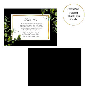 Elegant Eucalyptus Orthodox Christian Funeral Thank You Card