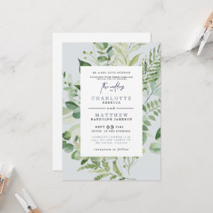 Elegant Eucalyptus Parents Dusty Blue Wedding  Inv Invitation
