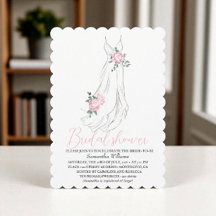 Elegant Eucalyptus Peonies Floral Bridal Shower  Invitation
