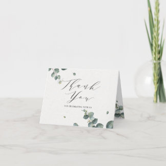 Elegant Eucalyptus Photo Folded Thank You Card