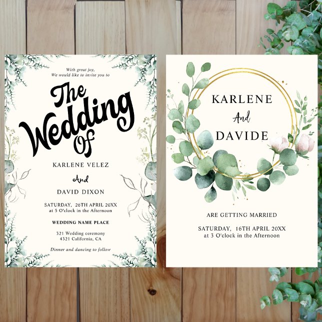 Elegant Eucalyptus Photo Gift Invitation (Creator Uploaded)