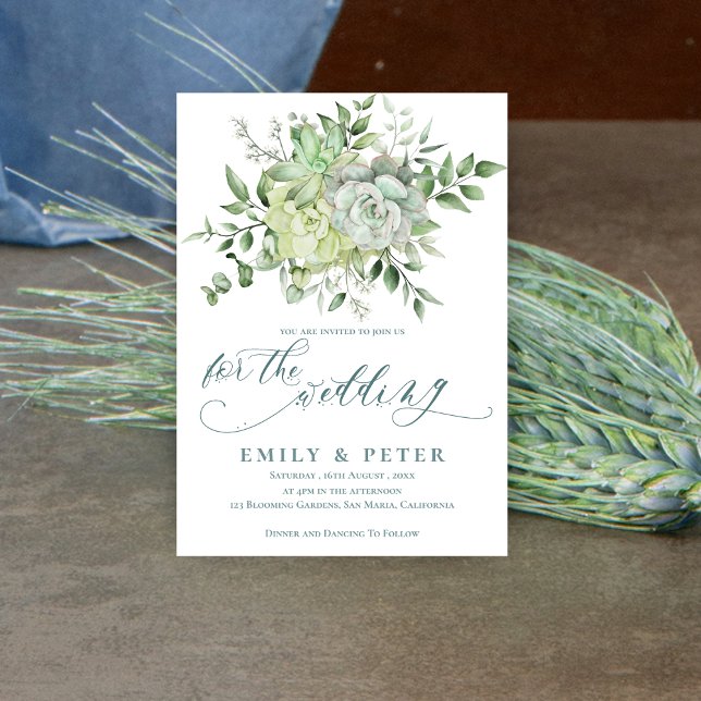 Elegant Eucalyptus Pretty Green Floral Wedding Invitation (Elegant Eucalyptus Pretty Green Floral Wedding Invitation)