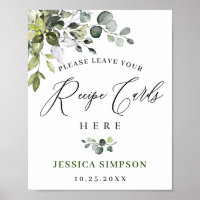 Elegant Eucalyptus Recipe Cards Bridal Shower Post
