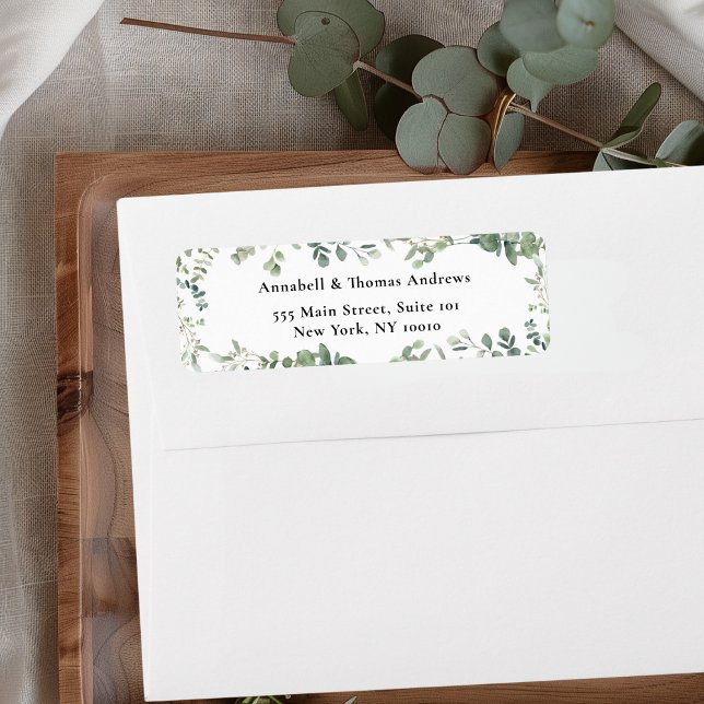 Elegant, Eucalyptus  Return Address Label (Creator Uploaded)