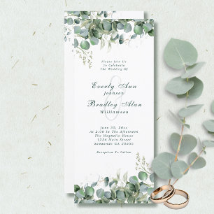 Elegant Eucalyptus Sage Green Botanical Wedding Program