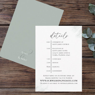 Elegant Eucalyptus Simple Website Details Timeline Enclosure Card