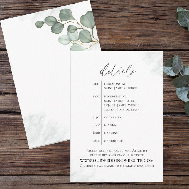 Elegant Eucalyptus Simple Website Details Timeline Enclosure Card (Creator Uploaded)