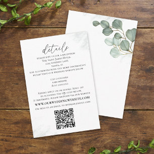 Elegant Eucalyptus Simple Website QR Code Details Enclosure Card
