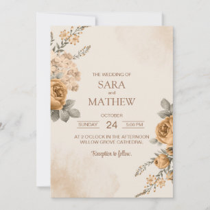 Elegant Eucalyptus Simple Wedding Invitation