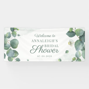 Elegant Eucalyptus Succulent Foliage Bridal Shower Banner