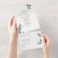 Elegant Eucalyptus Traditional Wording Quinceañera