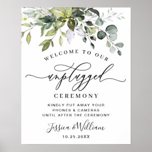 Elegant Eucalyptus Unplugged Wedding Ceremony Poster