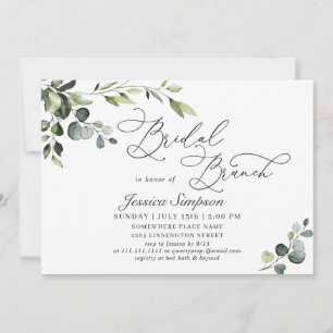 Elegant Eucalyptus Watercolor Bridal Brunch Invitation