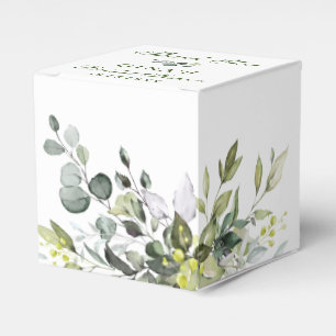 Elegant Eucalyptus Watercolor Bridal Shower Favour Box