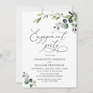 Elegant Eucalyptus Watercolor ENGAGEMENT PARTY Invitation