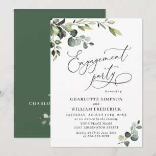 Elegant Eucalyptus Watercolor ENGAGEMENT PARTY Invitation