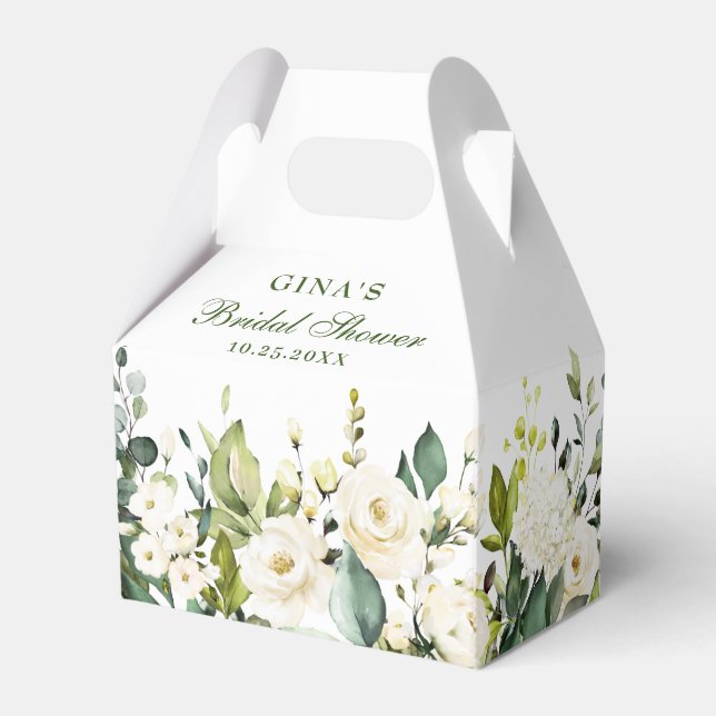 Elegant Eucalyptus Watercolor Greenery Favour Box (Back Side)
