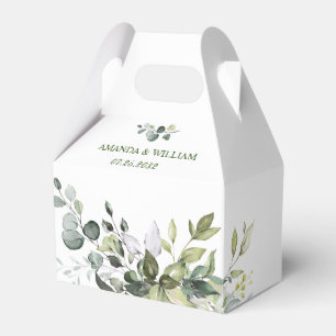 Elegant Eucalyptus Watercolor Greenery Wedding Favour Box