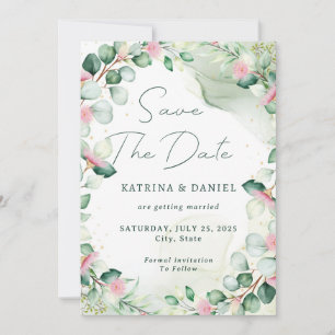 Elegant Eucalyptus Watercolor  Save The Date
