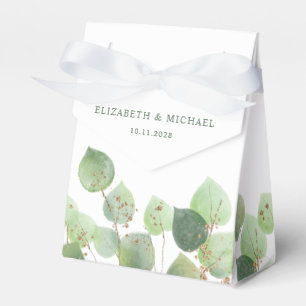 Elegant Eucalyptus Watercolor Thank You Wedding Favour Box