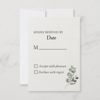 Elegant Eucalyptus Watercolor Wedding RSVP Card