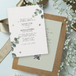 Elegant Eucalyptus Wedding All in One RSVP QR Code Invitation<br><div class="desc">A new take on our popular eucalyptus design, the leaves point to the couple's names in a combination of classic serif typography with chic calligraphy. This design is great for a rustic, fall, winter, country or outdoor wedding. HELPS TO SAVE YOU TONS OF MONEY BY ADDING DETAILS AND RSVP QR...</div>