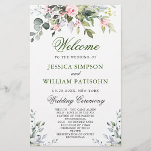 Elegant Eucalyptus Wedding Ceremony Program
