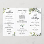 Elegant Eucalyptus Wedding Ceremony Program<br><div class="desc">For further customisation,  please click the "customise further" link. If you need help,  contact me please.</div>