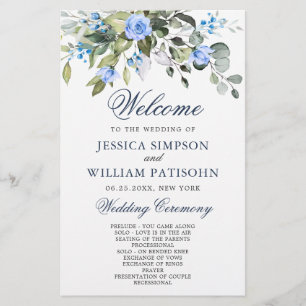 Elegant Eucalyptus Wedding Ceremony Program