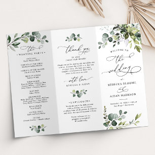 Elegant Eucalyptus Wedding Ceremony Program