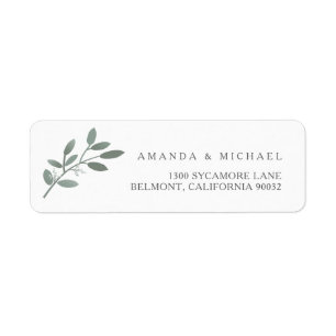 Elegant Eucalyptus Wedding Envelope Return Address Return Address Label