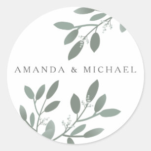 Elegant Eucalyptus Wedding Envelope Seal