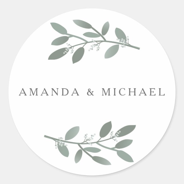 ELEgant Eucalyptus Wedding Envelope Seal (Front)