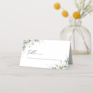 Elegant Eucalyptus Wedding Folded Place Cards