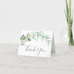 Elegant Eucalyptus Wedding Foliage Thank You Card