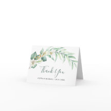 Elegant Eucalyptus Wedding Foliage Thank You Card
