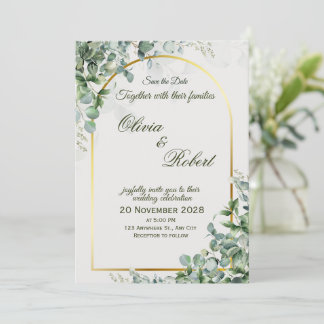 Elegant Eucalyptus Wedding Invitation