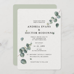 Elegant Eucalyptus Wedding Invitation