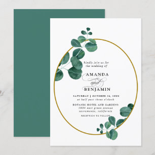 Elegant Eucalyptus Wedding Invitation