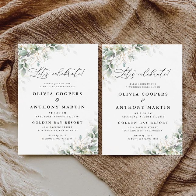  Elegant Eucalyptus Wedding Invitation (Creator Uploaded)