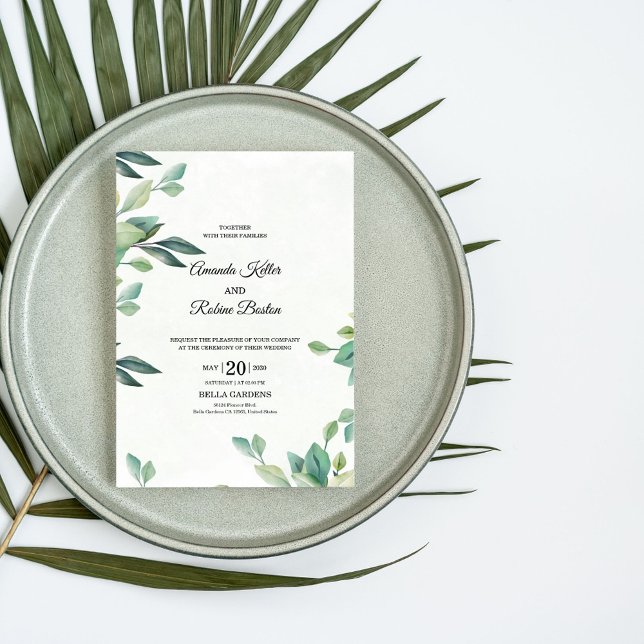 Elegant Eucalyptus Wedding Invitation (Creator Uploaded)