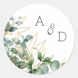 Elegant Eucalyptus Wedding Invitation Sticker