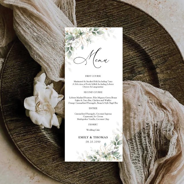Elegant Eucalyptus Wedding Menu (Creator Uploaded)