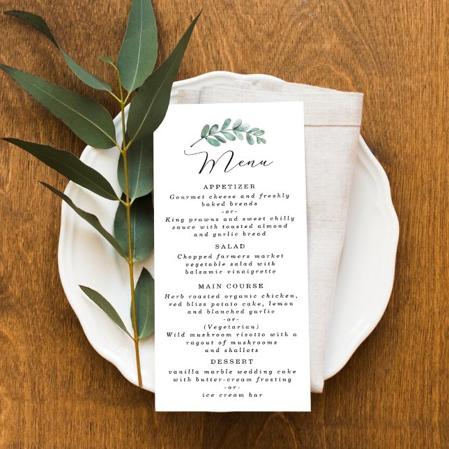 Elegant Eucalyptus Wedding Menu (Creator Uploaded)