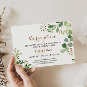 Elegant Eucalyptus Wedding Reception Card