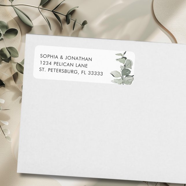 Elegant Eucalyptus Wedding Return Address Label (Elegant Eucalyptus Wedding Return Address Label)