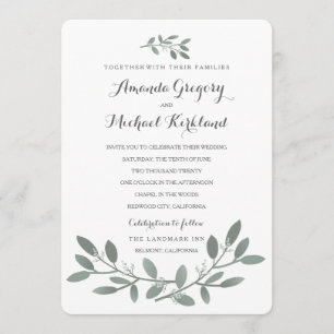 Elegant Eucalyptus Wedding Suite Invitation