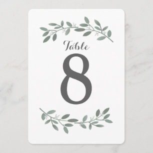 Elegant Eucalyptus Wedding Suite Table Numbers